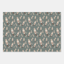 Papel de molhação em ouro de preguiçoso de Natal