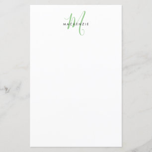 Papel de Monograma de Letra de Script Branco Moder