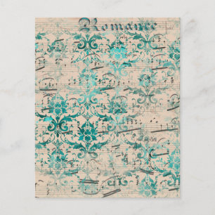 papel de música efêmero turquesa