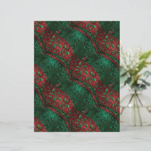 Papel de Natal com Floral e Fita de Azevinho em To