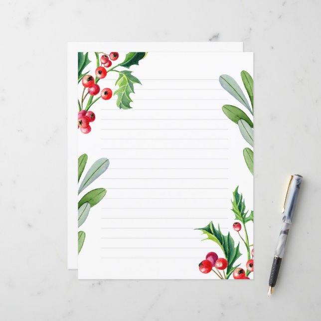 Papel de Natal, Feriado com papel de carta (Frente/Verso In Situ)