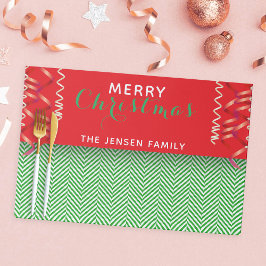 Papel de Natal Festivo Vermelho Verde Chevron