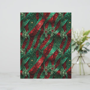 Papel de Natal Luxo Vermelho e Verde Esmeralda