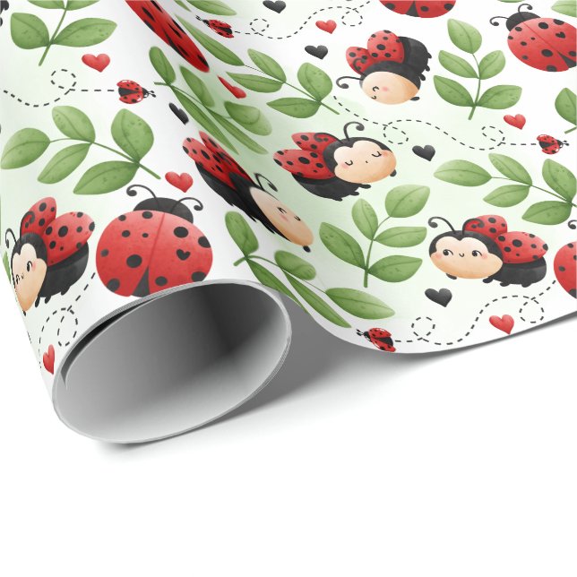 Papel de ondulação de presente de Ladybug (Ponta do rolo)