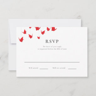 Papel de Origami Grou de Casamento RSVP