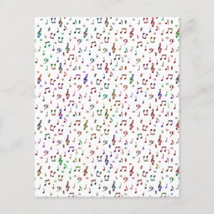 Papel de origami musical colorido