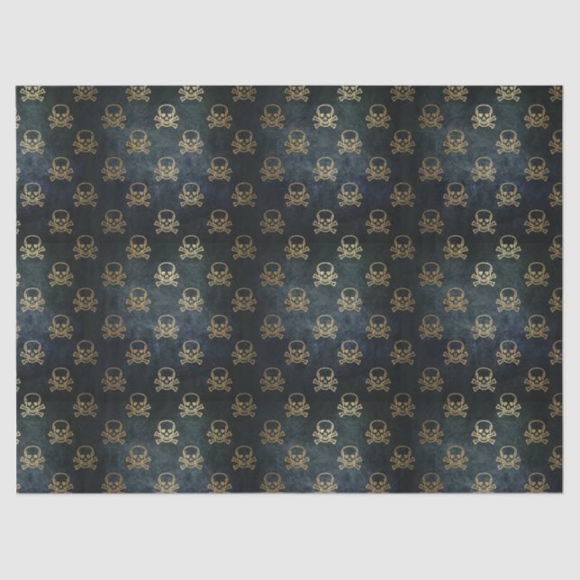 Papel de ouro e tecido Crossbones (Frente )