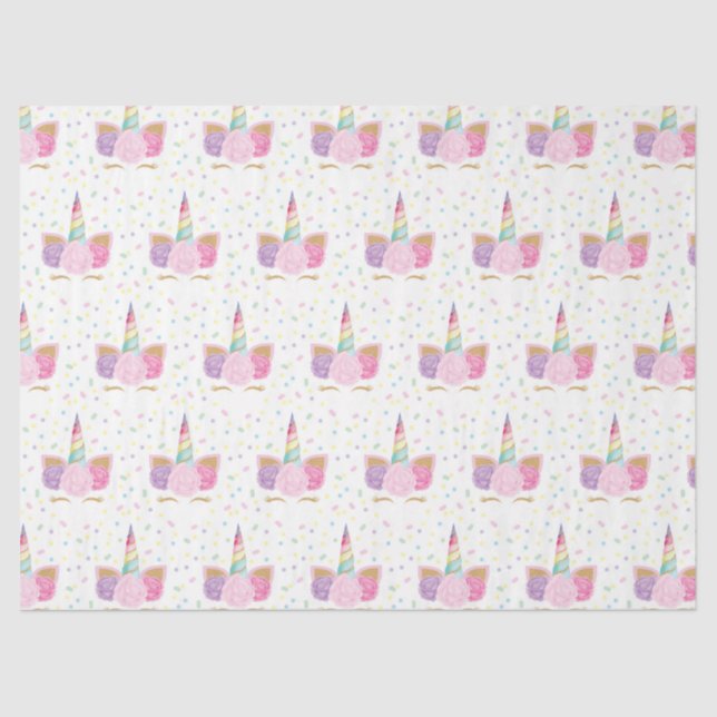 Papel de Padrão de Aniversário do Unicórn (Frente )