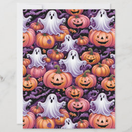 Papel de padrão de fantasmas assustadores fofos e
