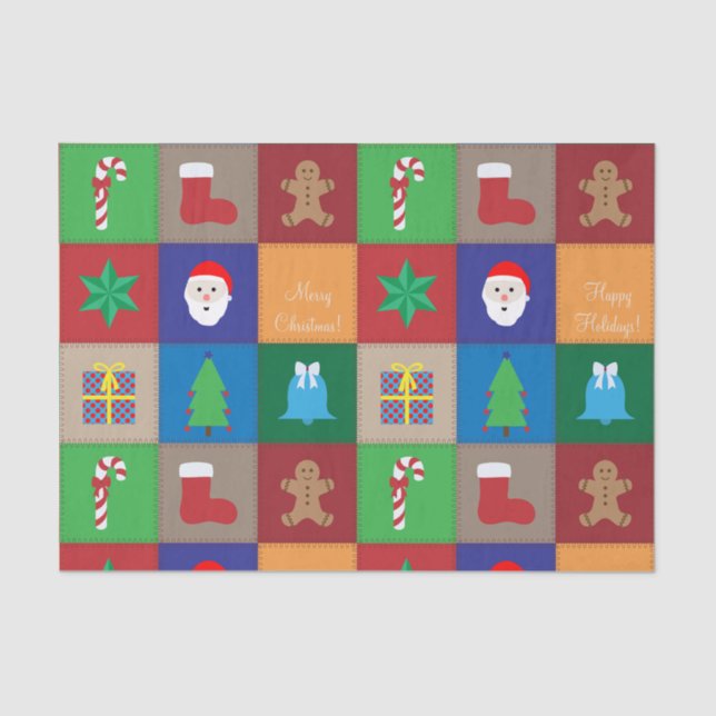 Papel de Padrão de Natal - Colorido (Frente )