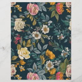 Papel de Padrão Floral Retroativo