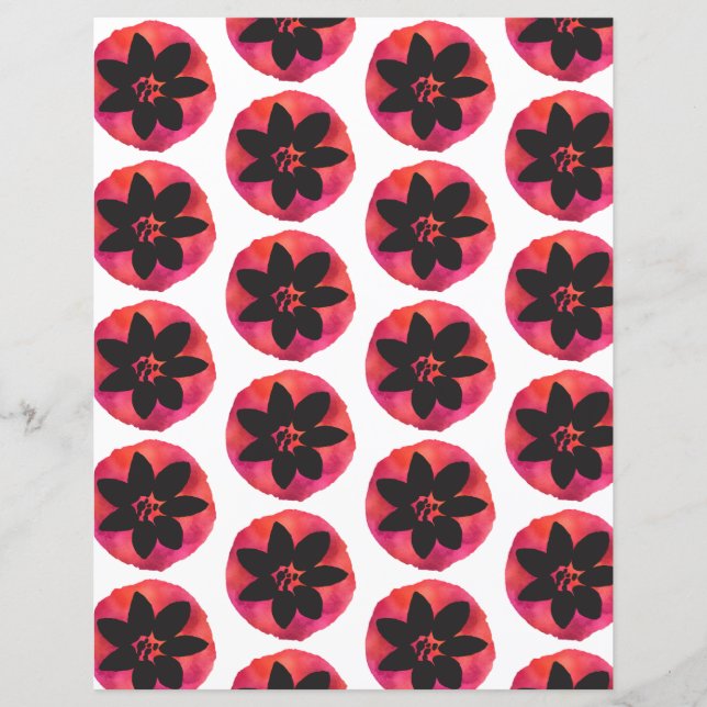 Papel De Padrões De Flor Tropical Rosa Escuro (Frente)