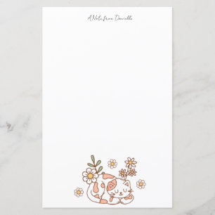 Papel de Papel de Carta Floral para Gatos Tronco