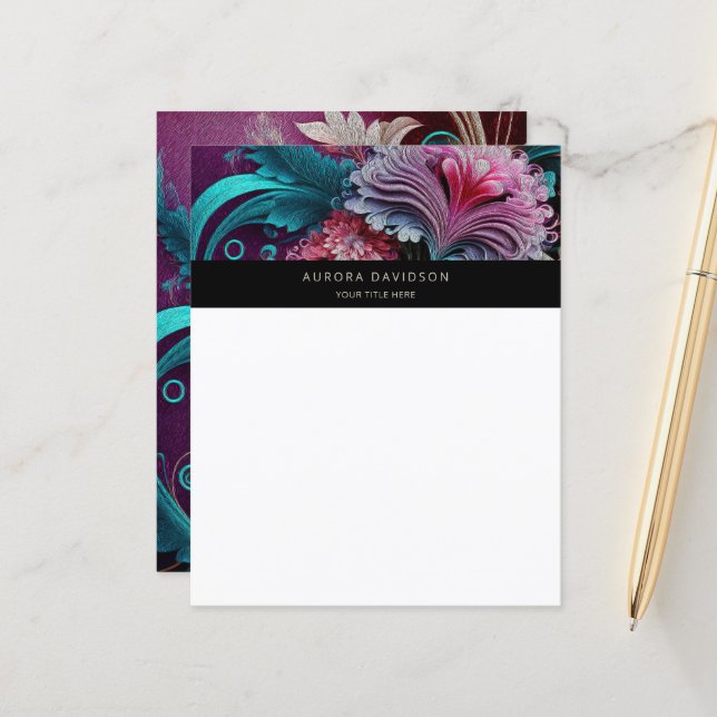 Papel de Papel de carta Personalizado Floral Bloom (Frente/Verso In Situ)