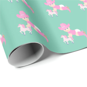 Papel de papel de embrulho do bebê da vaqueira