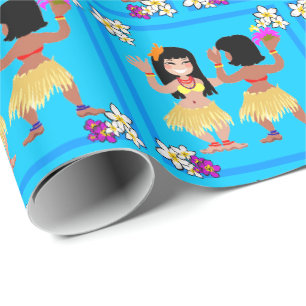Papel de papel de embrulho do dançarino de Hula