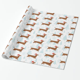 Papel de papel de embrulho do Natal do Dachshund