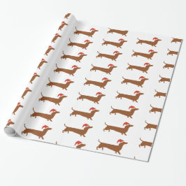 Papel de papel de embrulho do Natal do Dachshund