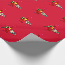 Papel de papel de embrulho vermelho da borboleta