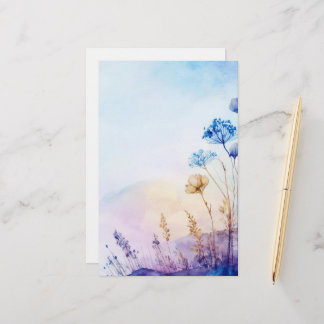 Papel de papelaria aquarela floral