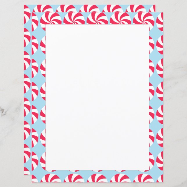 Papel de papelaria azul de hortelã (Frente/Verso)