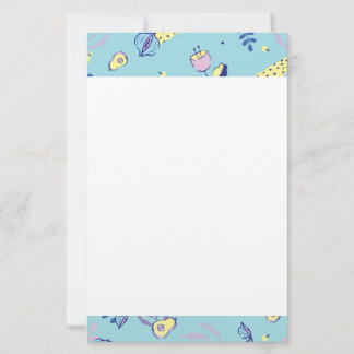 Papel de Papelaria com Estampa Floral Aqua