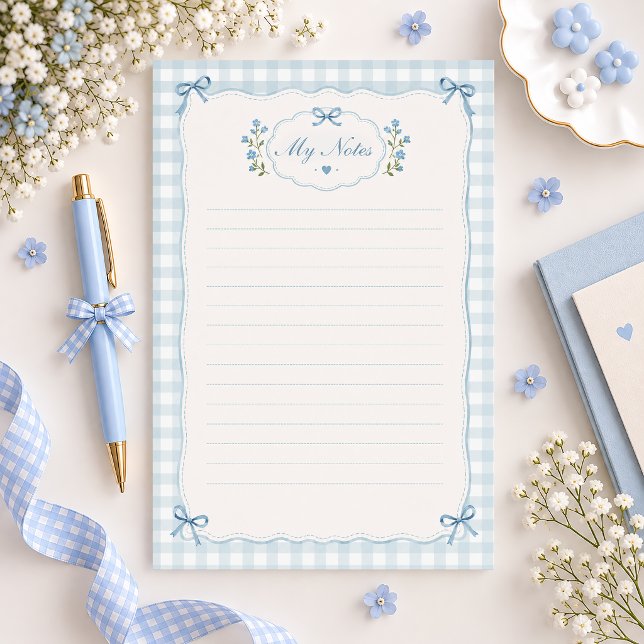Papel de Papelaria com Laço de Ginga Azul (Criador carregado)