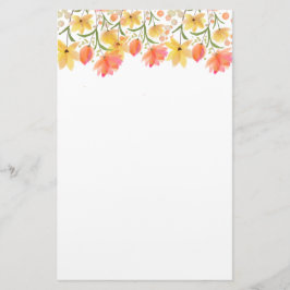 Papel de Papelaria com Monograma Floral de Jardim