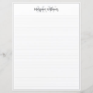 Papel de papelaria com nome de borda minimalista m