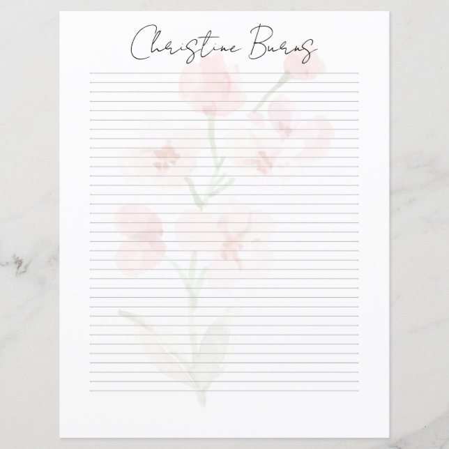 Papel de Papelaria com Nome em Roteiro Chic Monogr (Frente)