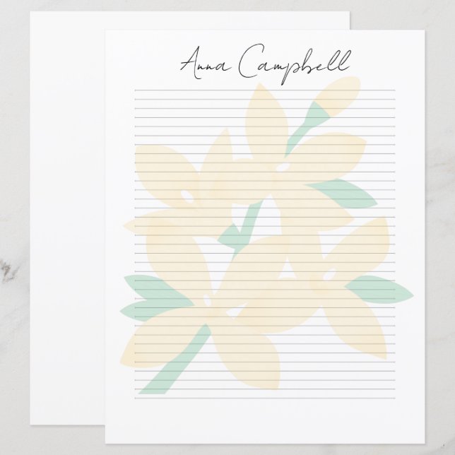 Papel de Papelaria com Nome em Roteiro Chic Monogr (Frente/Verso)