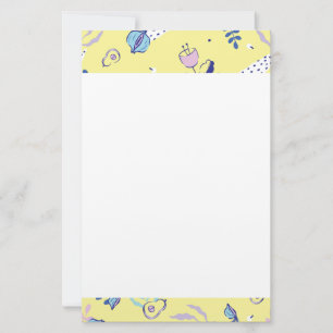 Papel de papelaria com padrão floral amarelo