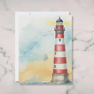 Papel de Papelaria Costeira Aquarela do Farol