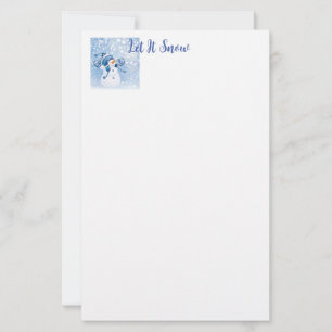Papel de papelaria de férias - Deixe-o nevar