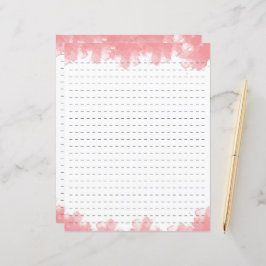 Papel de papelaria de linha tracejada com aquarela