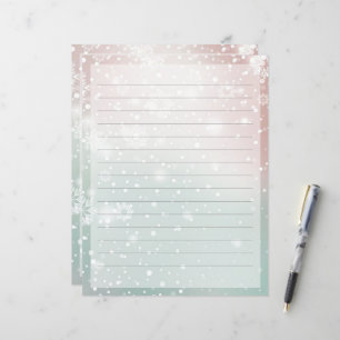Papel de papelaria de Natal com gradiente de neve