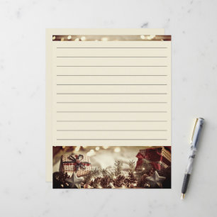 papel de papelaria de Natal country retrô