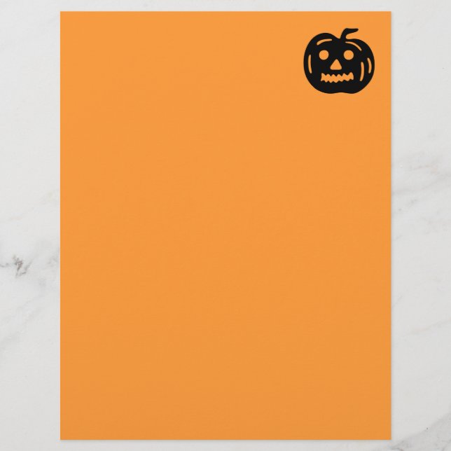 Papel de papelaria do Halloween | rosto de abóbora (Frente)