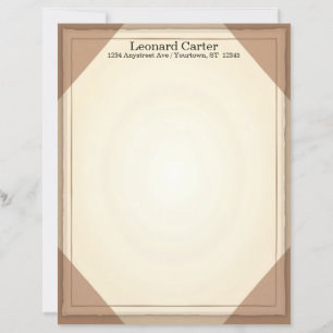 Papel de Papelaria Elegância Marrom e Bege