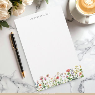 Papel de papelaria elegante com flores silvestres 
