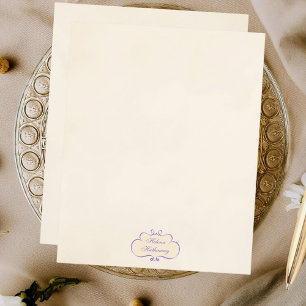 Papel de Papelaria Escudo de Nome Romântico Vintag