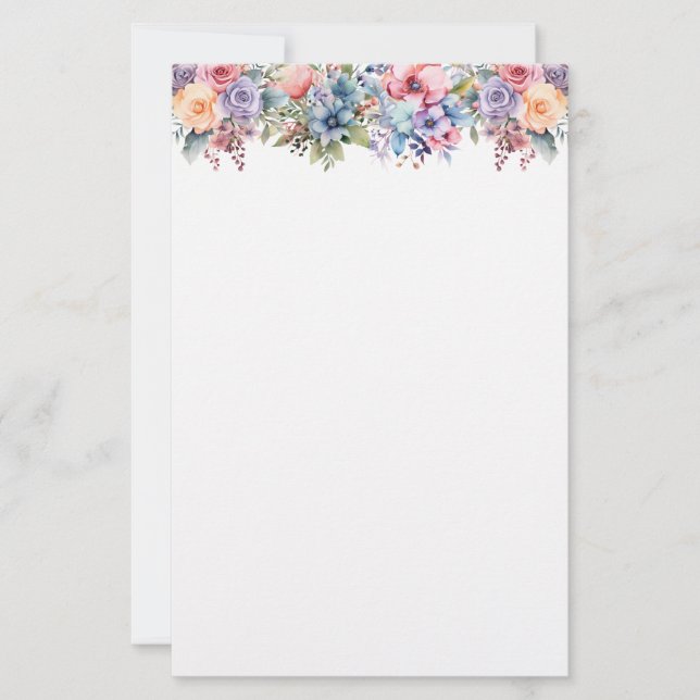 Papel de Papelaria Floral (Frente)