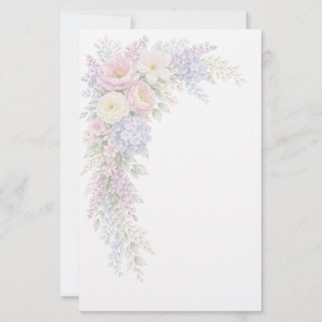 Papel de Papelaria Floral (Frente)
