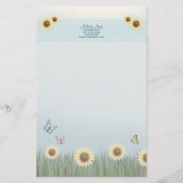 Papel de papelaria floral Borboleta Girassol
