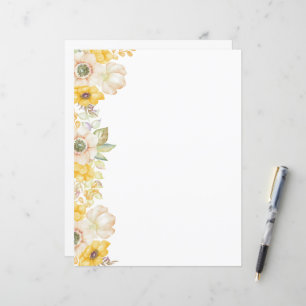 Papel de papelaria floral papoula elegante