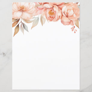 Papel de papelaria floral peônia elegante