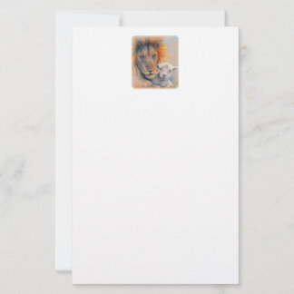 Papel de Papelaria Leão e Cordeiro, 14 cm x 21,5 c