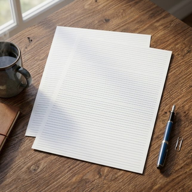 Papel de papelaria minimalista com linhas (plain handwriting practice lined sheets, aesthetic white lined writing paper, simple lined letter )
