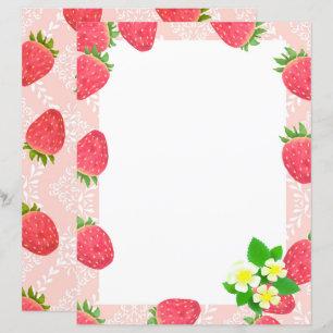 Papel de papelaria Morango Branco Pêssego