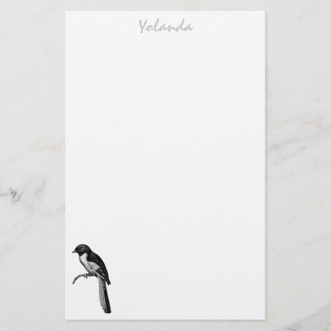 Papel de papelaria para aves personalizado (Frente)